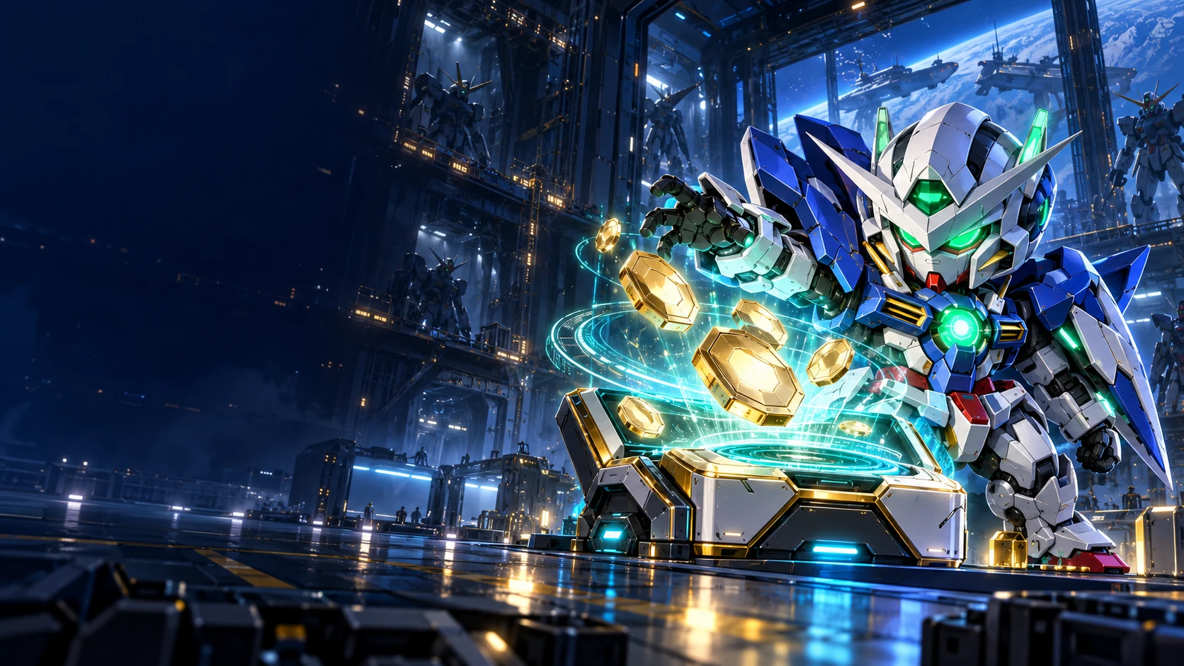 Gundam Exia และเครดิต Cash สีทอง