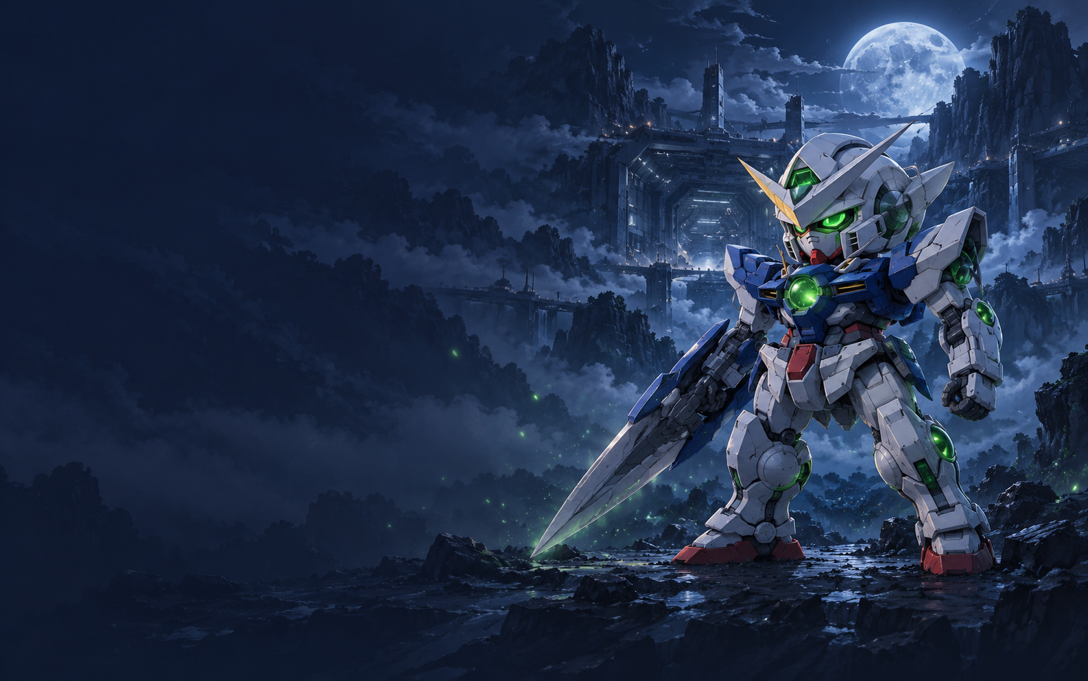 Gundam Exia ใต้แสงจันทร์